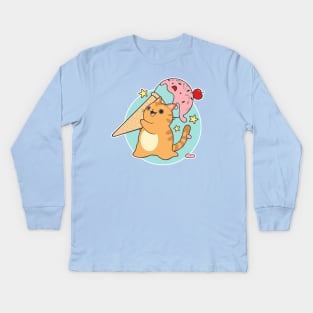 Ice Cream Cat-napper Kids Long Sleeve T-Shirt